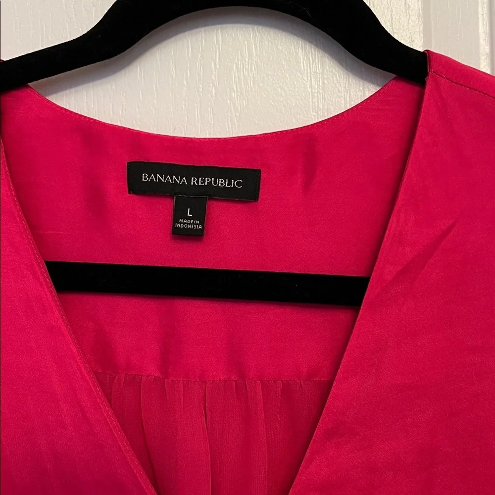 Banana Republic puff sleeve wrap blouse💗💗💗 PINK